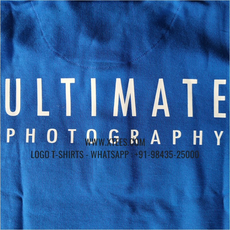 Event Photographers Uniform T-Shirt | Collar Polo T-Shirt | 100% Cotton | 240 GSM Thick Pique Airtex Fabric | Royal Blue | Logo Embroidery
