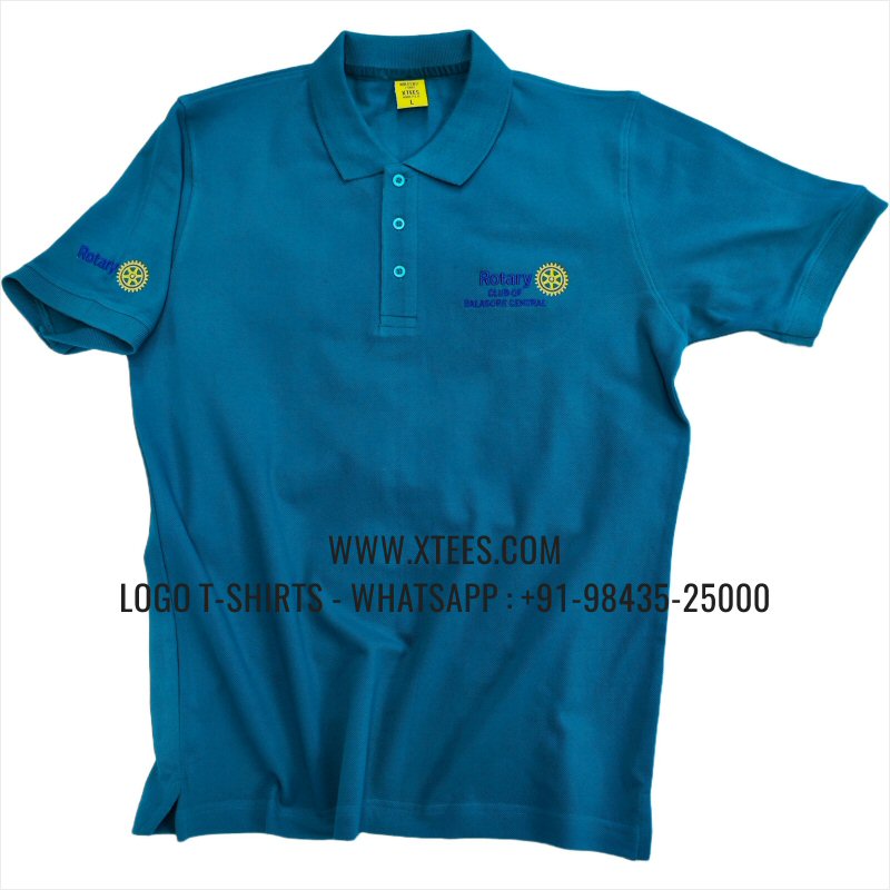 Rotary Club T-Shirt | Collar Polo T-Shirt | 100% Cotton | 240 GSM Thick Pique Airtex Fabric | Reliance Green | Logo Embroidery
