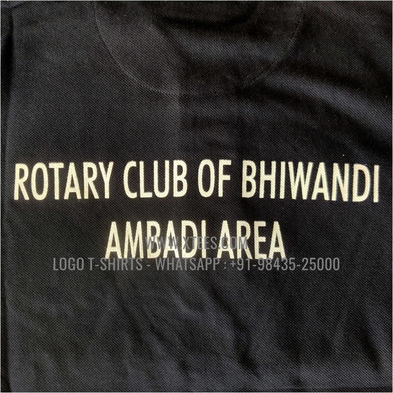 Rotary Club T-Shirt | Collar Polo T-Shirt | 100% Cotton | 240 GSM Thick Pique Airtex Fabric | Black | Logo Embroidery