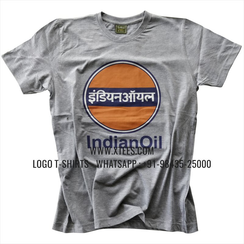 Logo Round Neck T-Shirt | 100% Cotton | 180 GSM Fine Fabric | Grey Melange | Screen Print