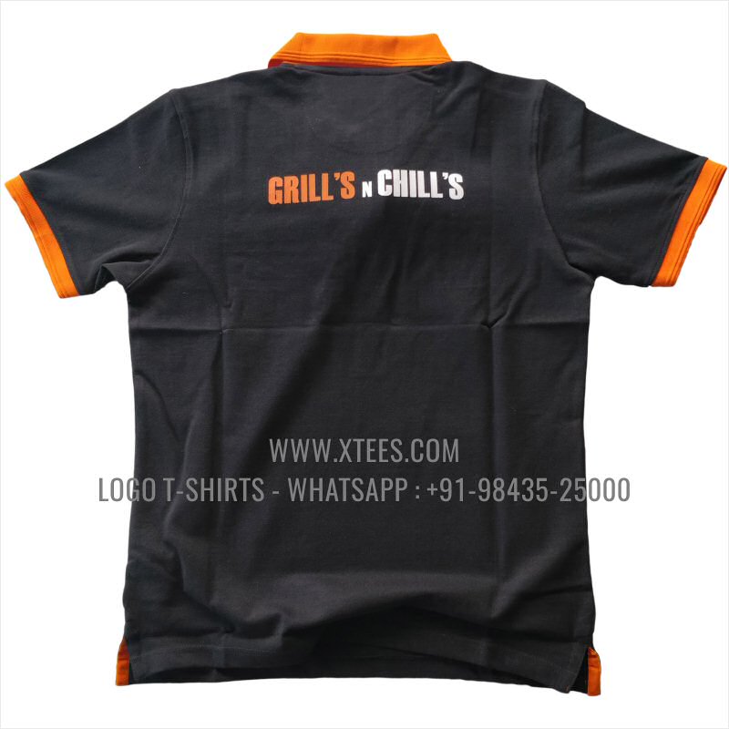 Dual Color Collar Polo T-Shirt | 100% Cotton | 240 GSM Thick Pique Airtex Fabric | Black | Logo Embroidery