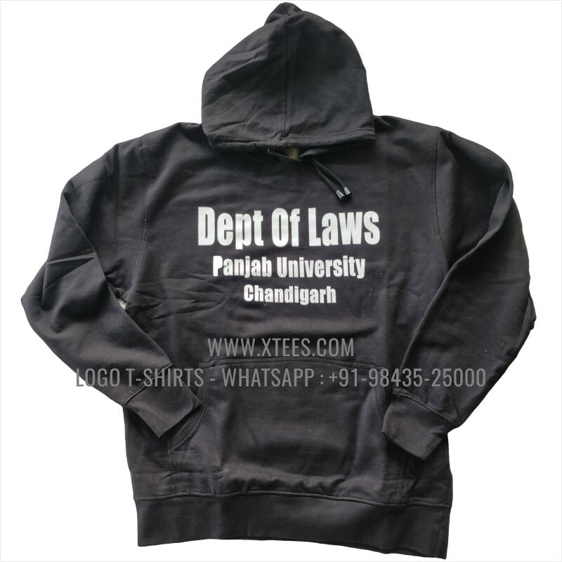 Hoodie | 100% Cotton | 300 GSM Fleece Fabric | Black | Logo Print