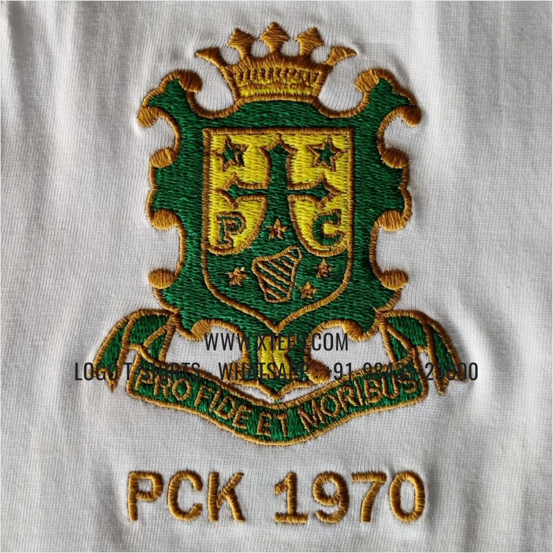 V Neck T-Shirt | 100% Cotton | 180 GSM Fine Fabric | White | Logo Embroidery