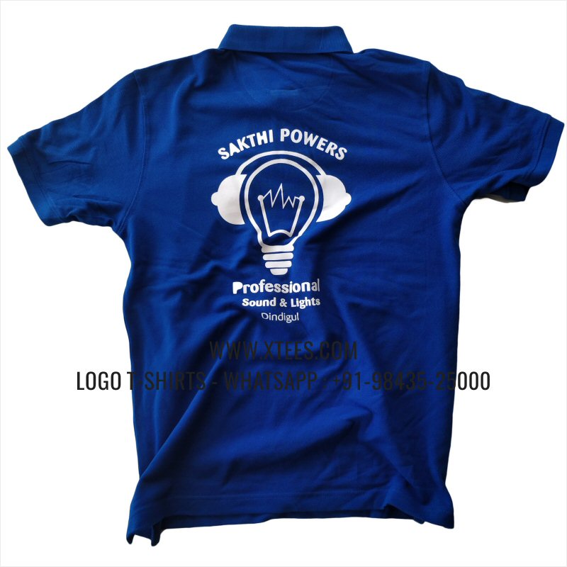 Logo Printed Collar Polo T-Shirt | 100% Cotton | 240 GSM Thick Pique Airtex Fabric | Royal Blue | Screen Print