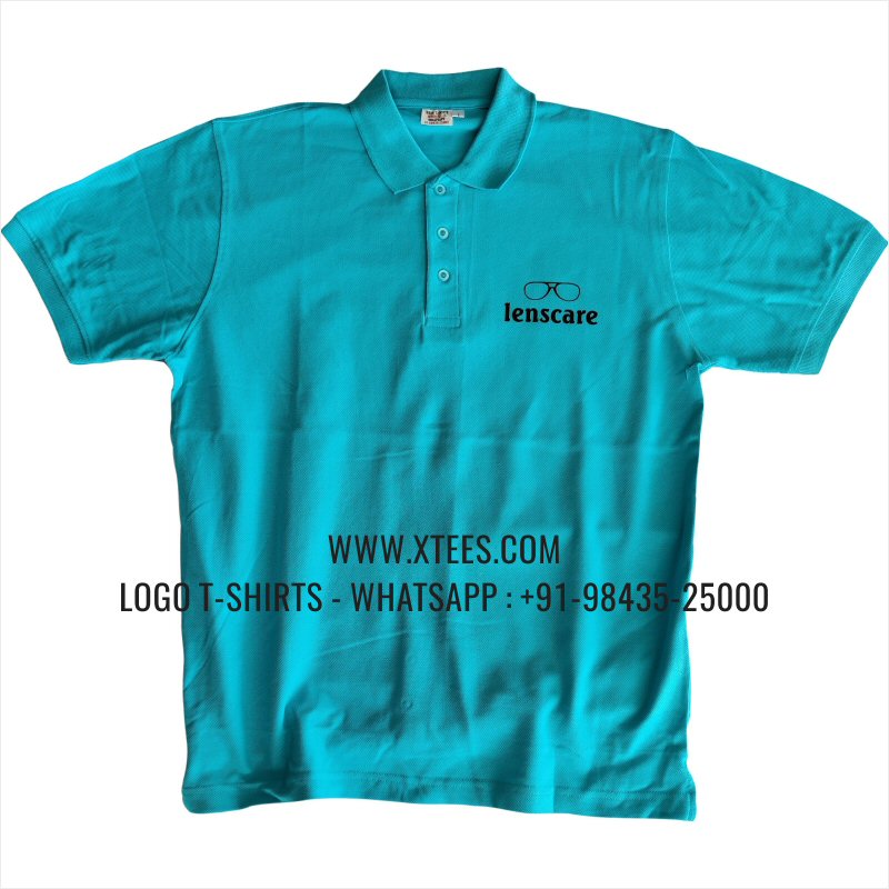 Logo Printed Collar Polo T-Shirt | 100% Cotton | 240 GSM Thick Pique Airtex Fabric | Mint | Screen Print
