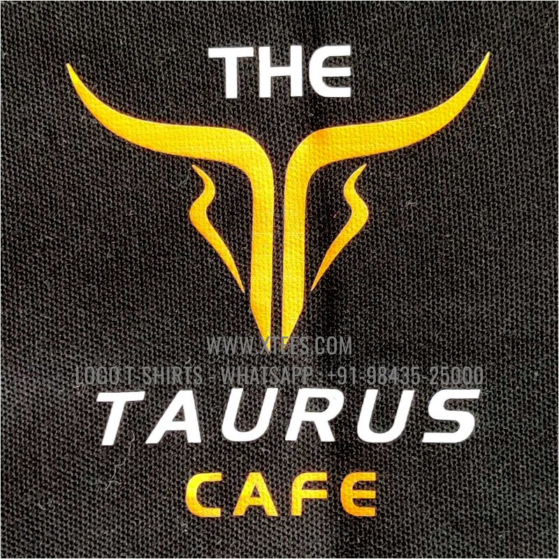 Logo Printed Collar Polo T-Shirt | 100% Cotton | 240 GSM Thick Pique Airtex Fabric | Black | High Res Digital Print