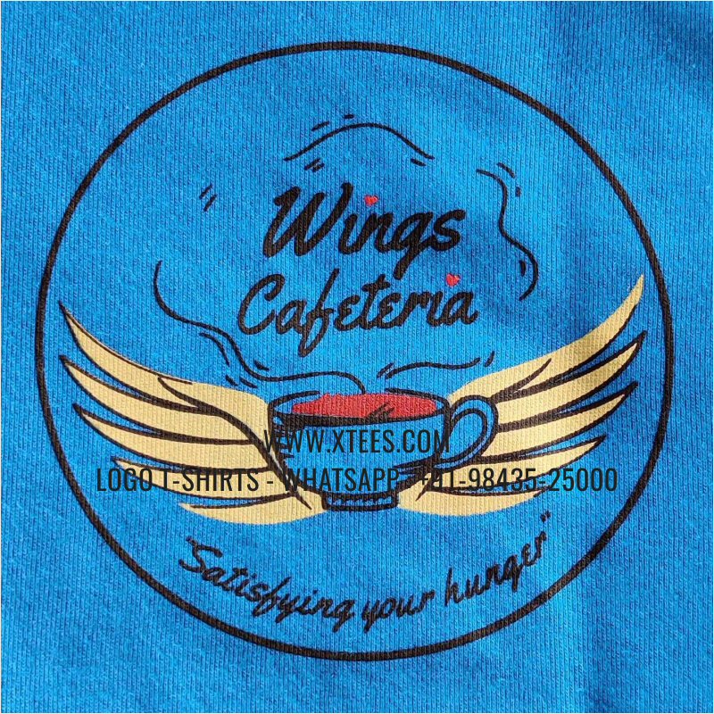 Logo Printed Collar Polo T-Shirt | 100% Cotton | 240 GSM Thick Pique Airtex Fabric | India Blue | Screen Print