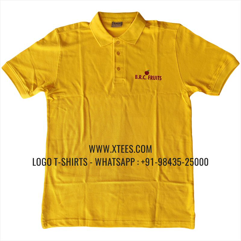 Logo Printed Collar Polo T-Shirt | 100% Cotton | 240 GSM Thick Pique Airtex Fabric | New Yellow | Screen Print