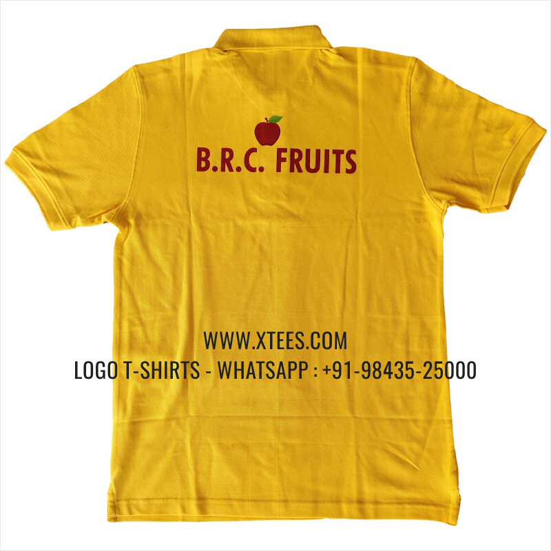 Logo Printed Collar Polo T-Shirt | 100% Cotton | 240 GSM Thick Pique Airtex Fabric | New Yellow | Screen Print