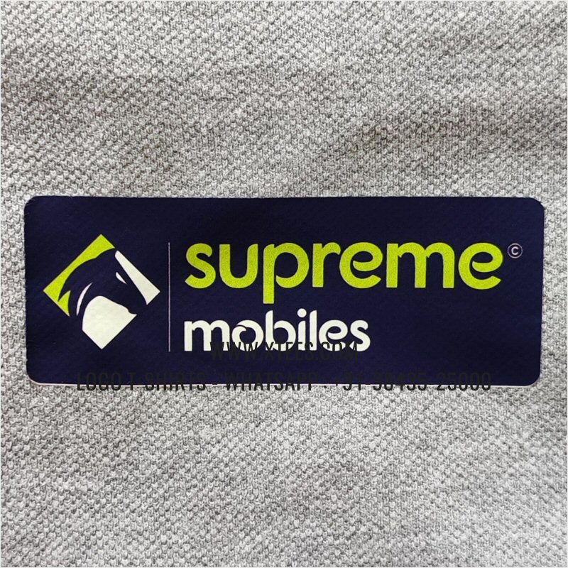 Logo Printed Collar Polo T-Shirt | 100% Cotton | 200 GSM Thick Pique Fabric | Grey Melange | High Res Digital Print