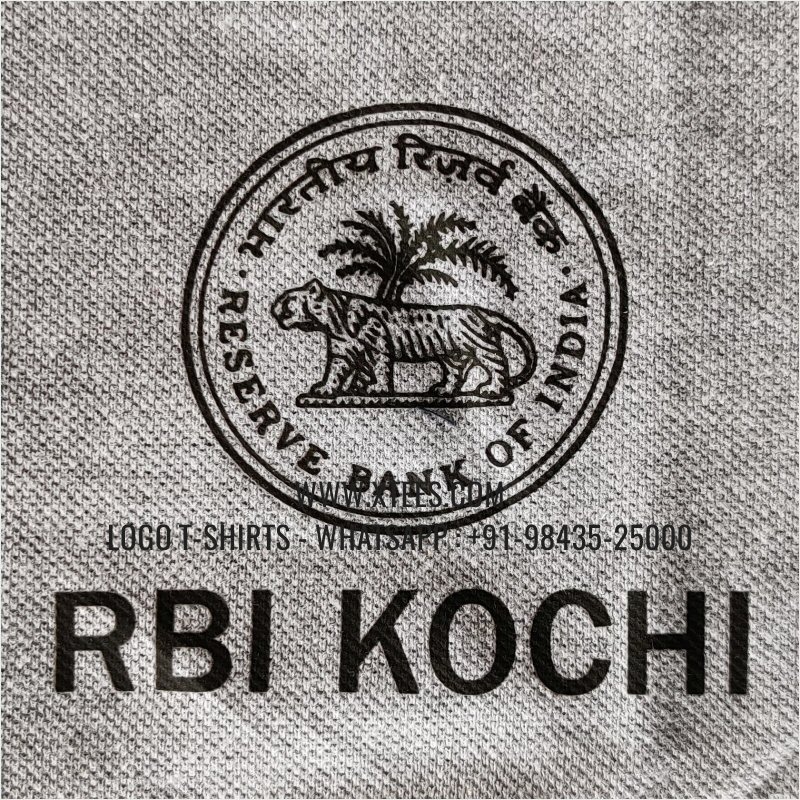 Logo Printed Collar Polo T-Shirt | 100% Cotton | 240 GSM Thick Pique Airtex Fabric | Grey Melange | High Res Digital Print