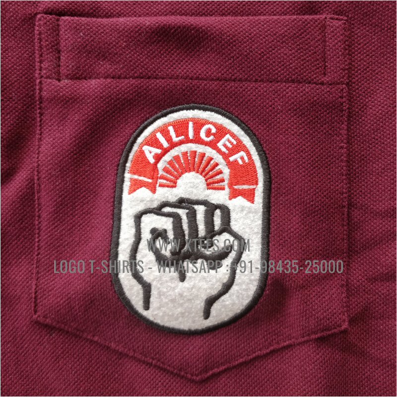 Logo Embroidery Collar Polo T-Shirt | 100% Cotton | 240 GSM Thick Pique Airtex Fabric | Maroon
