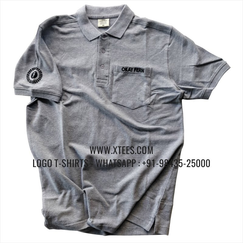 Logo Embroidery Collar Polo T-Shirt | 100% Cotton | 240 GSM Thick Pique Airtex Fabric | Grey Melange