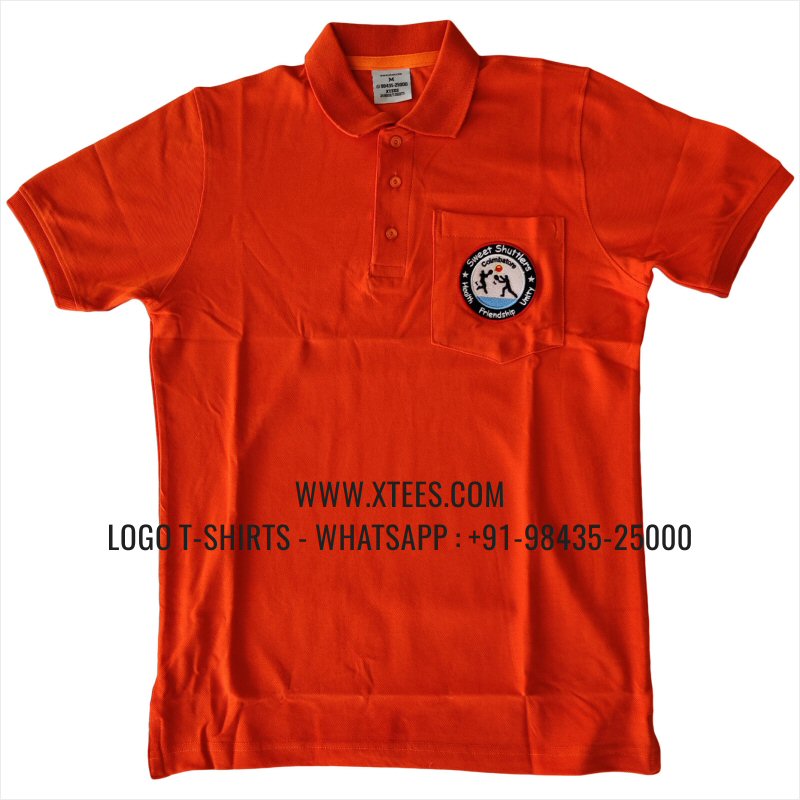 Logo Embroidery Collar Polo T-Shirt | 100% Cotton | 240 GSM Thick Pique Airtex Fabric | Dark Orange