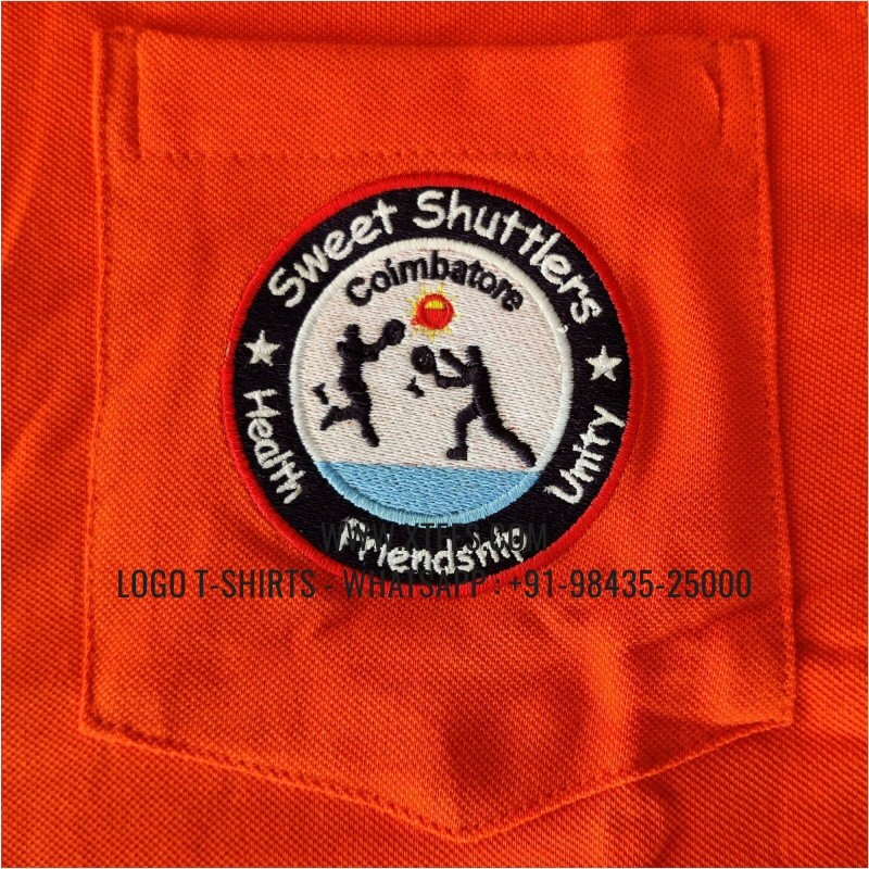 Logo Embroidery Collar Polo T-Shirt | 100% Cotton | 240 GSM Thick Pique Airtex Fabric | Dark Orange