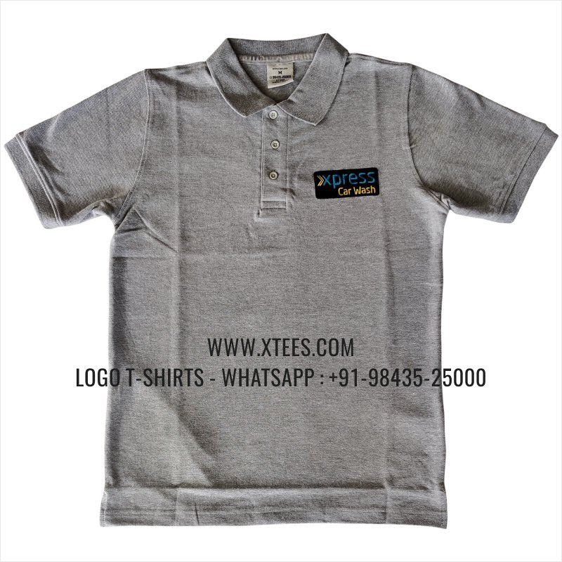 Logo Embroidery Collar Polo T-Shirt | 100% Cotton | 240 GSM Thick Pique Airtex Fabric | Grey Melange