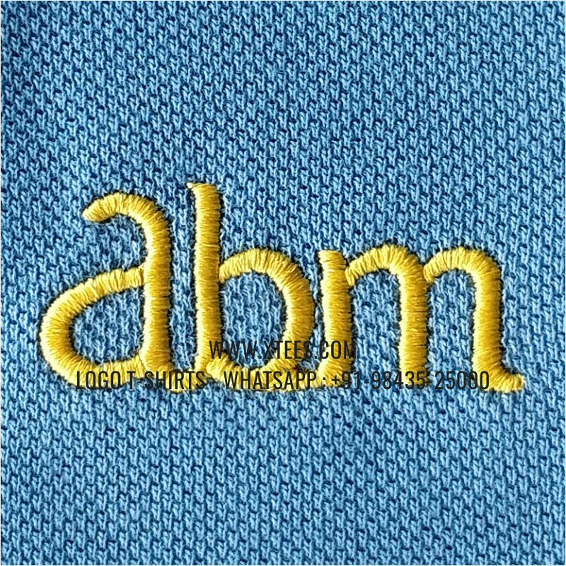 Logo Embroidery Collar Polo T-Shirt | 100% Cotton | 240 GSM Thick Pique Airtex Fabric | Sky Blue