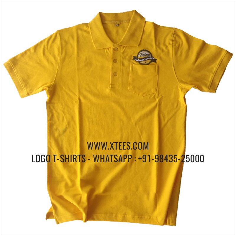 Logo Embroidery Collar Polo T-Shirt | 100% Cotton | 240 GSM Thick Pique Airtex Fabric | New Yellow