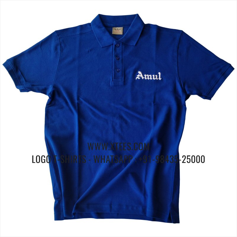 Logo Embroidery Collar Polo T-Shirt | 100% Cotton | 240 GSM Thick Pique Airtex Fabric | Royal Blue