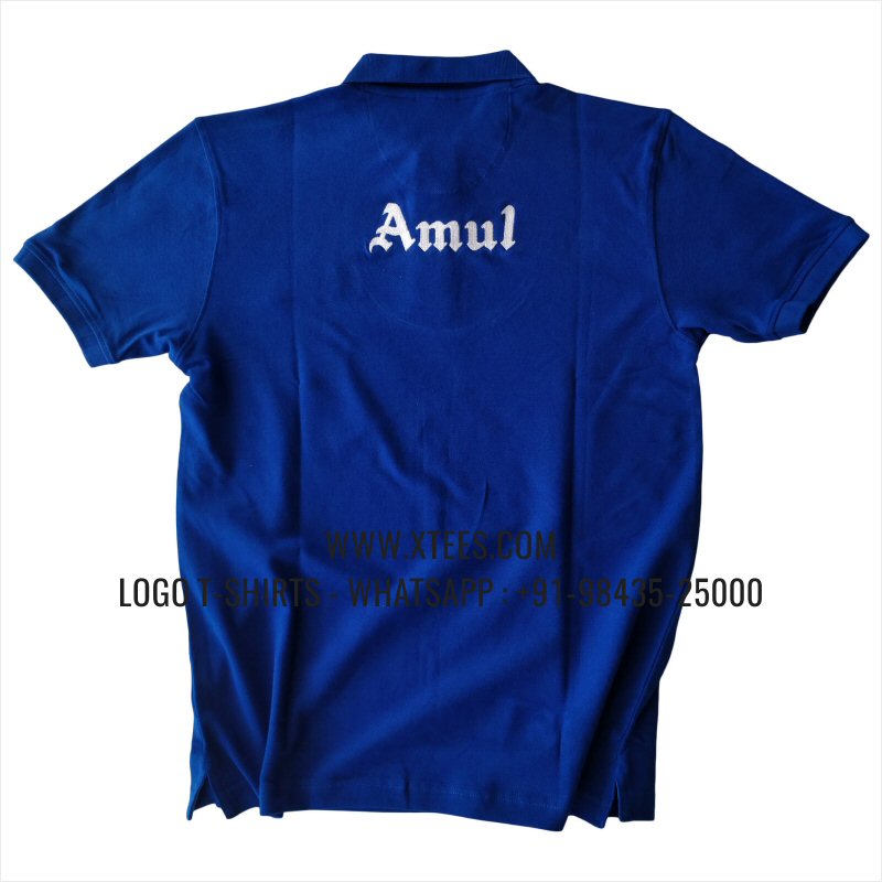Logo Embroidery Collar Polo T-Shirt | 100% Cotton | 240 GSM Thick Pique Airtex Fabric | Royal Blue