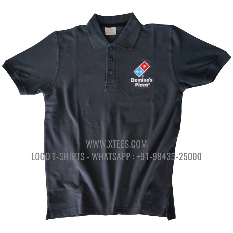 Logo Embroidery Collar Polo T-Shirt | 100% Cotton | 240 GSM Thick Pique Airtex Fabric | Navy