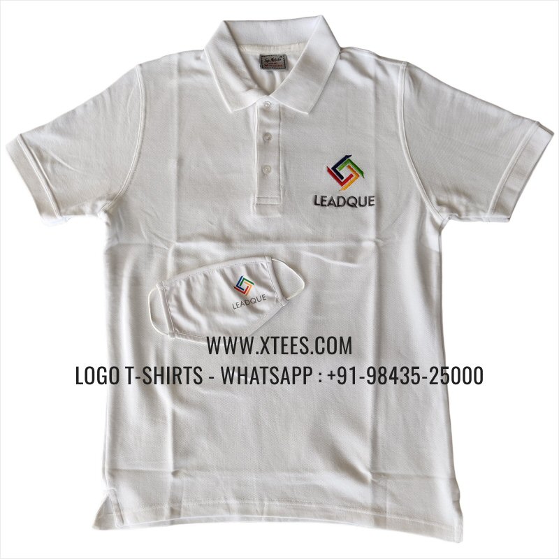 Logo Embroidery Collar Polo T-Shirt | 100% Cotton | 240 GSM Thick Pique Airtex Fabric | White