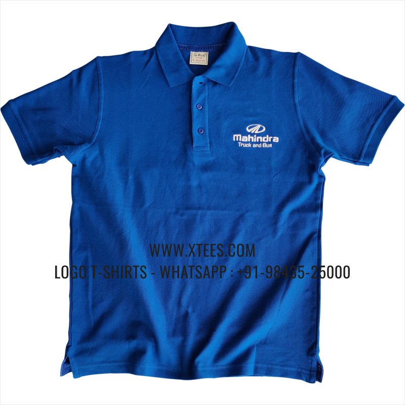 Logo Embroidery Collar Polo T-Shirt | 100% Cotton | 280 GSM Thick Pique 2 Ply Fabric | Royal Blue