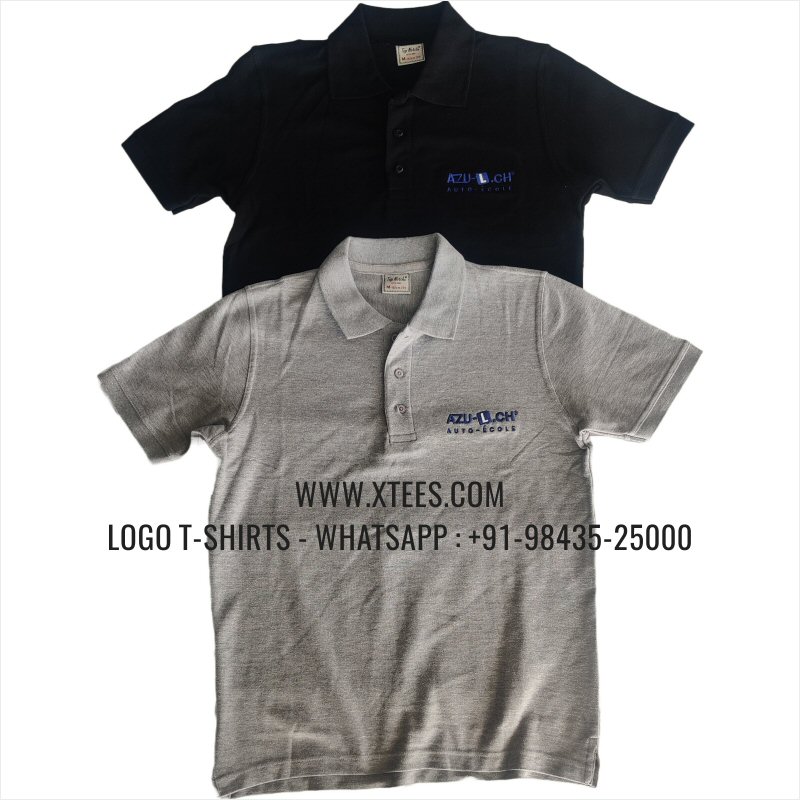 Logo Embroidery Collar Polo T-Shirt | 100% Cotton | 240 GSM Thick Pique Airtex Fabric | Grey Melange
