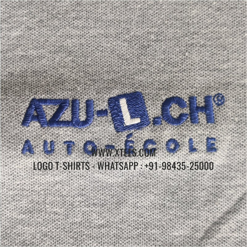 Logo Embroidery Collar Polo T-Shirt | 100% Cotton | 240 GSM Thick Pique Airtex Fabric | Grey Melange