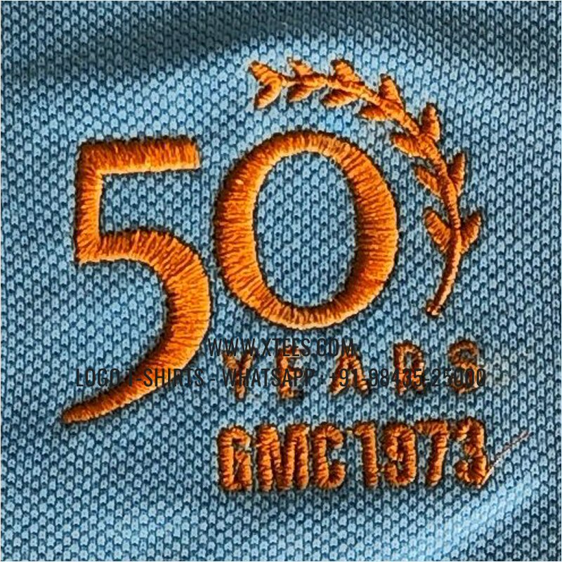 Logo Embroidery Collar Polo T-Shirt | 100% Cotton | 240 GSM Thick Pique Airtex Fabric | Sky Blue