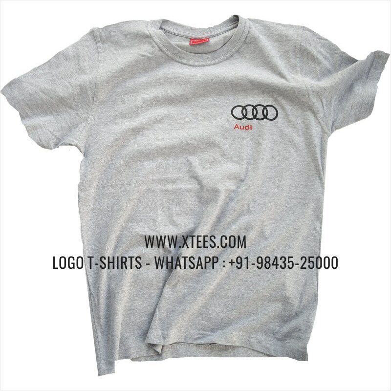 Logo Round Neck T-Shirt | 100% Cotton | 180 GSM Fine Fabric | White Melange | Screen Print
