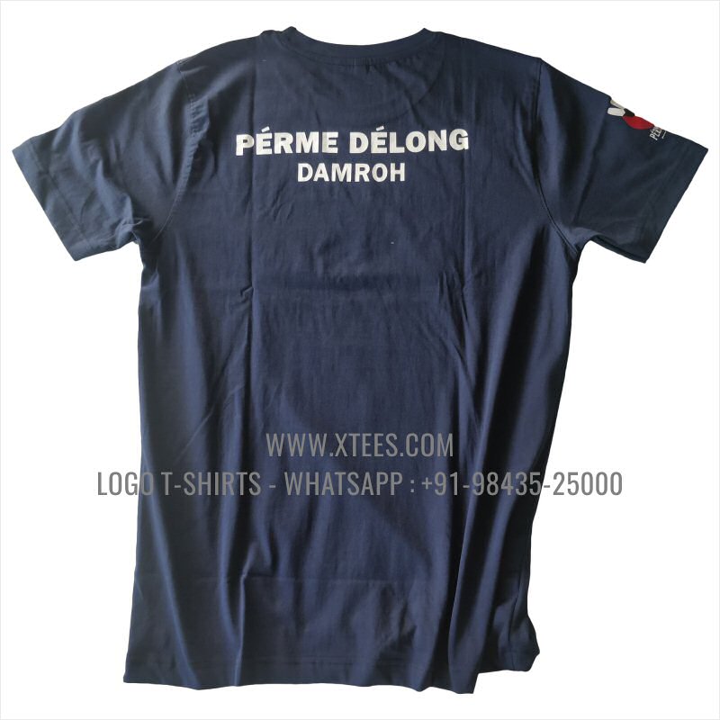 Logo Round Neck T-Shirt | 100% Cotton | 180 GSM Fine Fabric | Navy | Screen Print