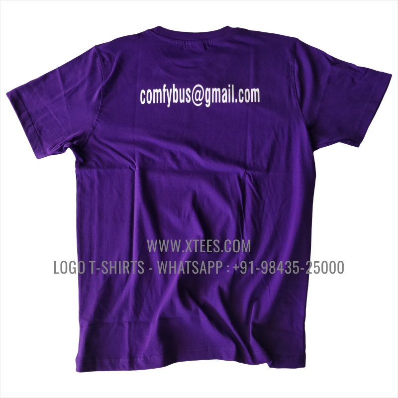 Logo Round Neck T-Shirt | 100% Cotton | 180 GSM Fine Fabric | Purple | Screen Print