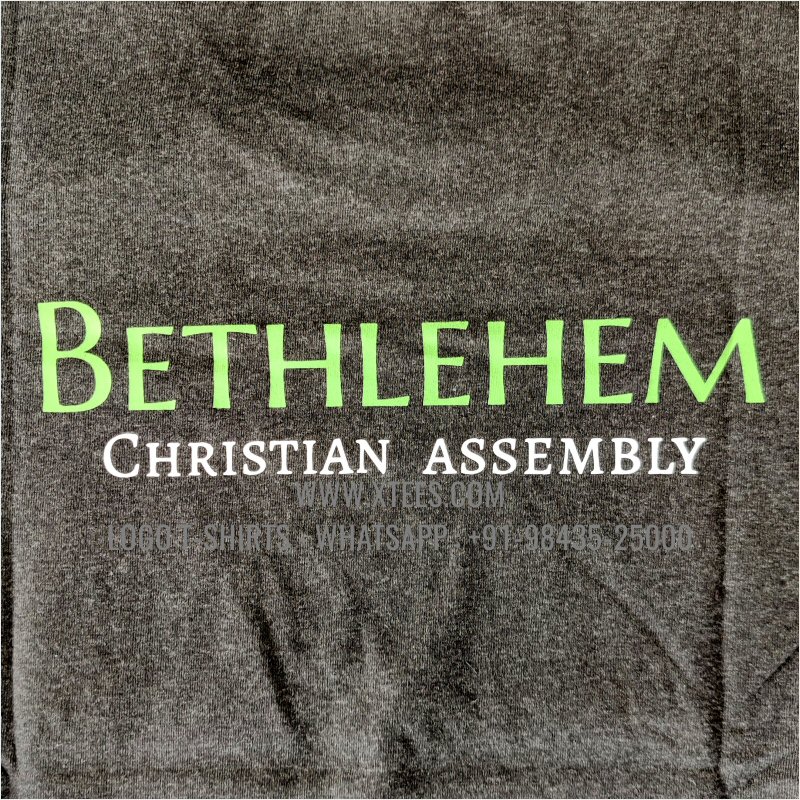 Logo Round Neck T-Shirt | 100% Cotton | 180 GSM Fine Fabric | Charcoal Melange | Hi Res Digital Print