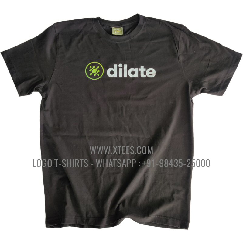 Logo Round Neck T-Shirt | 100% Cotton | 180 GSM Fine Fabric | Charcoal Melange | Screen Print