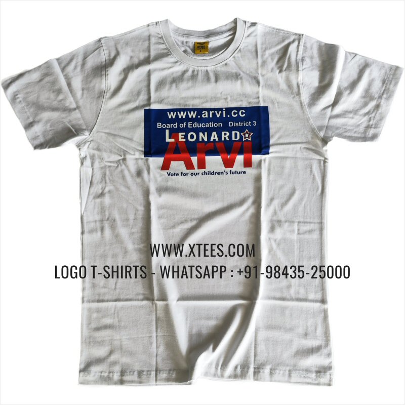 Logo Round Neck T-Shirt | 100% Cotton | 180 GSM Fine Fabric | White | Screen Print