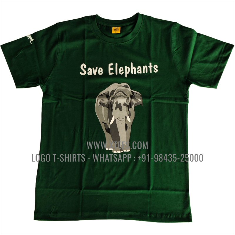 Logo Round Neck T-Shirt | 100% Cotton | 180 GSM Fine Fabric | Forest Green | Screen Print