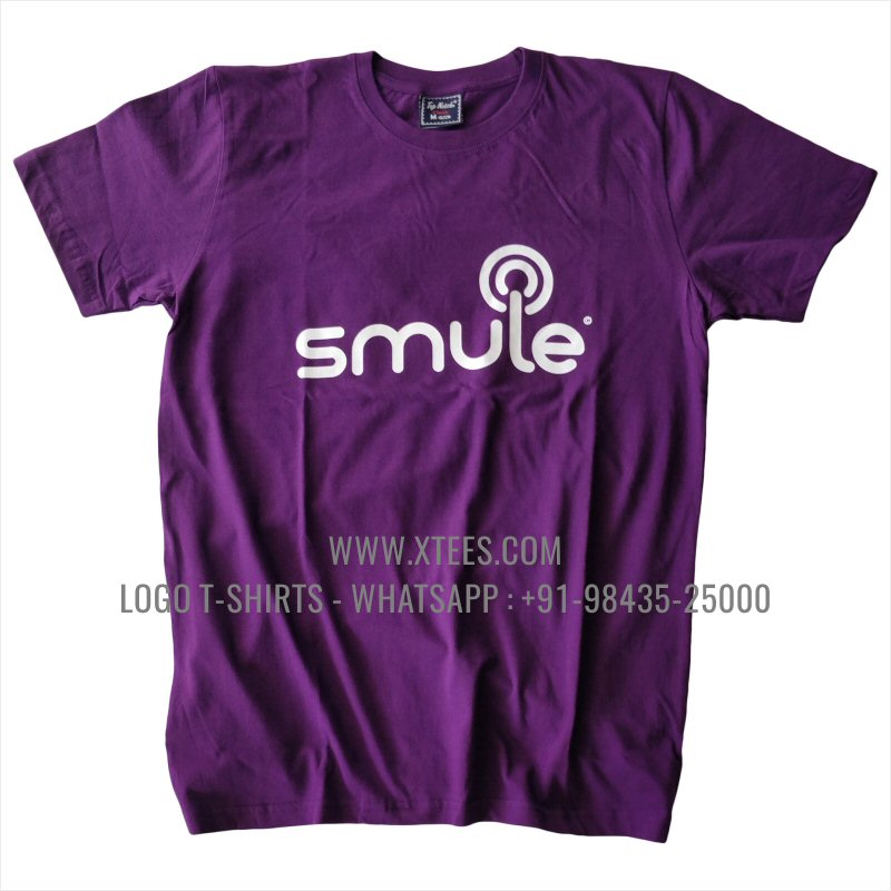 Logo Round Neck T-Shirt | 100% Cotton | 180 GSM Fine Fabric | Purple | Screen Print