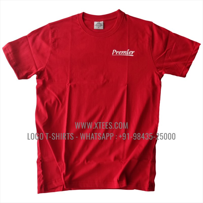 Logo Round Neck T-Shirt | 100% Cotton | 180 GSM Fine Fabric | Red | Screen Print