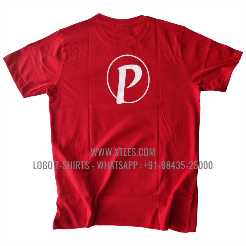 Logo Round Neck T-Shirt | 100% Cotton | 180 GSM Fine Fabric | Red | Screen Print