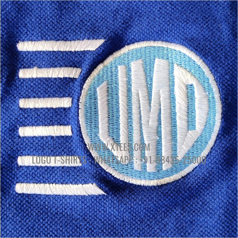 Dual Color Collar Polo T-Shirt | 100% Cotton | 240 GSM Thick Pique Airtex Fabric | Royal Blue | Logo Embroidery