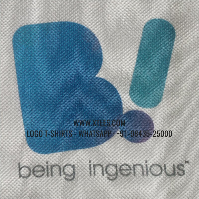 Dual Color Collar Polo T-Shirt | 100% Cotton | 240 GSM Thick Pique Airtex Fabric | White | Hi Res Digital Print