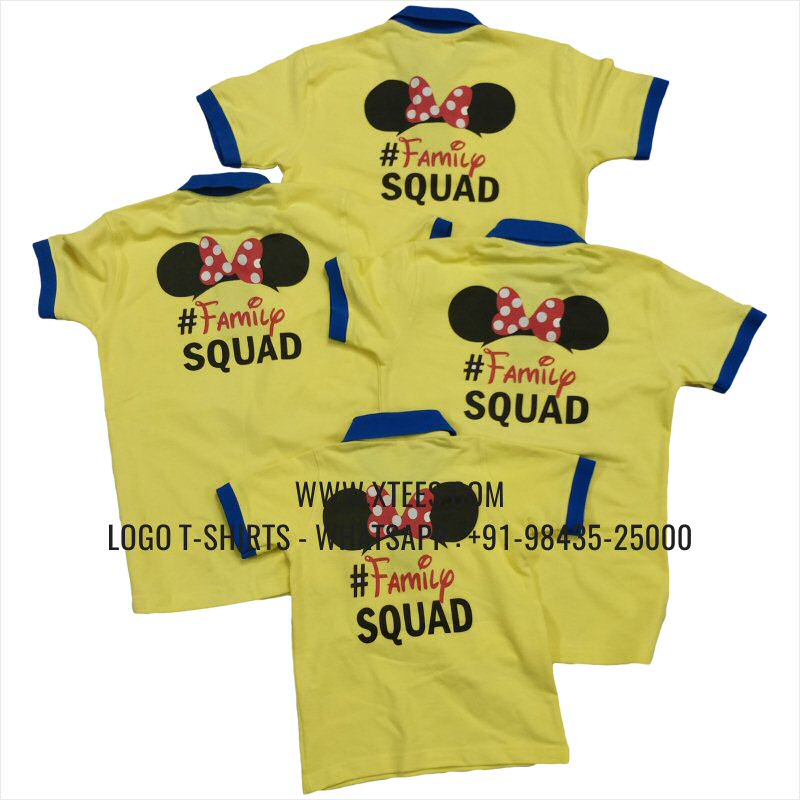 Dual Color Collar Polo T-Shirt | 100% Cotton | 240 GSM Thick Pique Airtex Fabric | Yellow | Screen Print