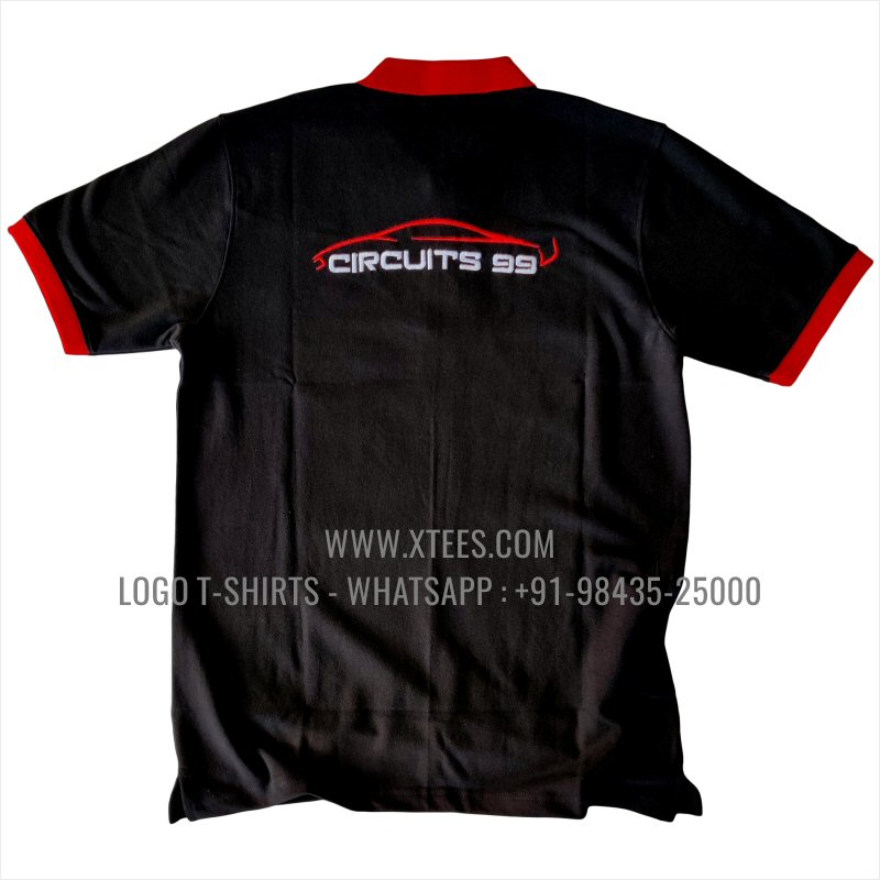 Dual Color Collar Polo T-Shirt | 100% Cotton | 240 GSM Thick Pique Airtex Fabric | Black | Logo Embroidery