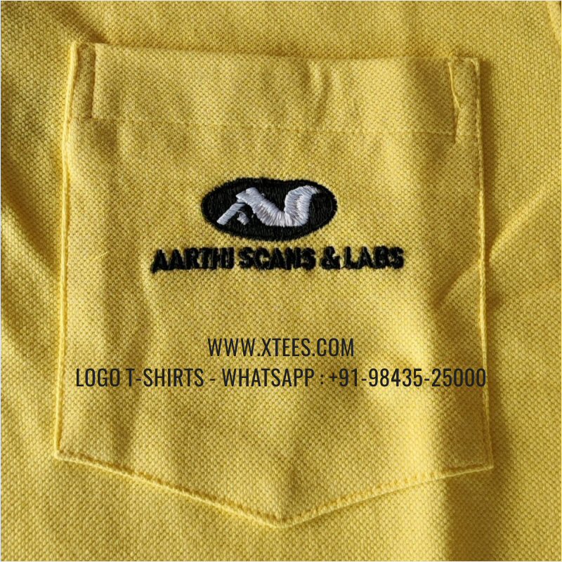 Dual Color Collar Polo T-Shirt | 100% Cotton | 240 GSM Thick Pique Airtex Fabric | Yellow | Logo Embroidery