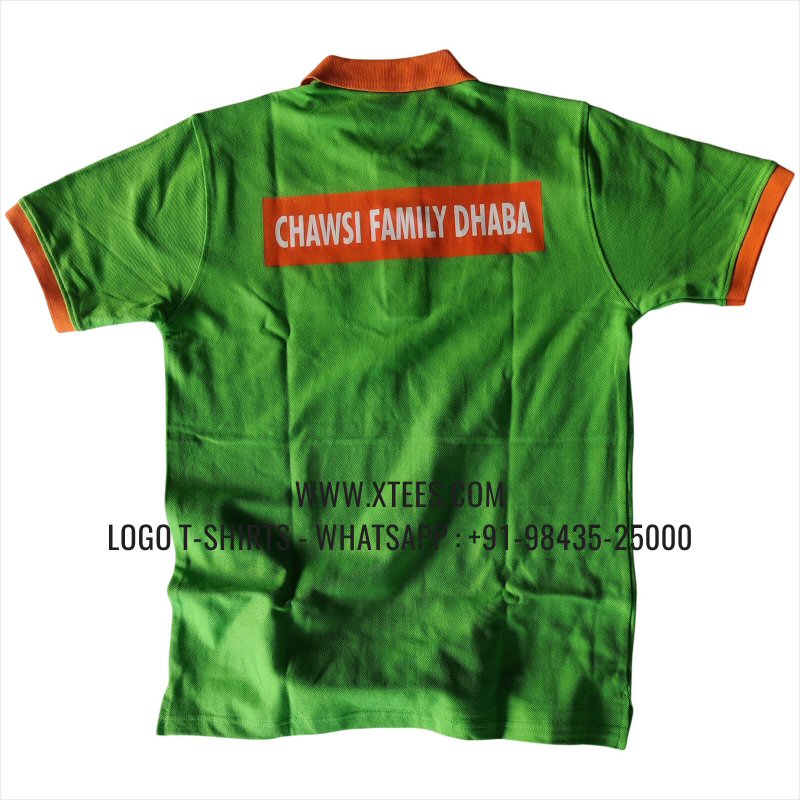 Dual Color Collar Polo T-Shirt | 100% Cotton | 240 GSM Thick Pique Airtex Fabric | Parrot Green | Logo Embroidery