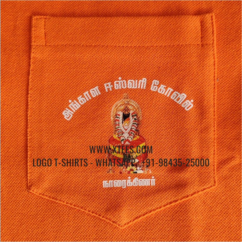 Dual Color Collar Polo T-Shirt | 100% Cotton | 240 GSM Thick Pique Airtex Fabric | Orange | Logo Embroidery