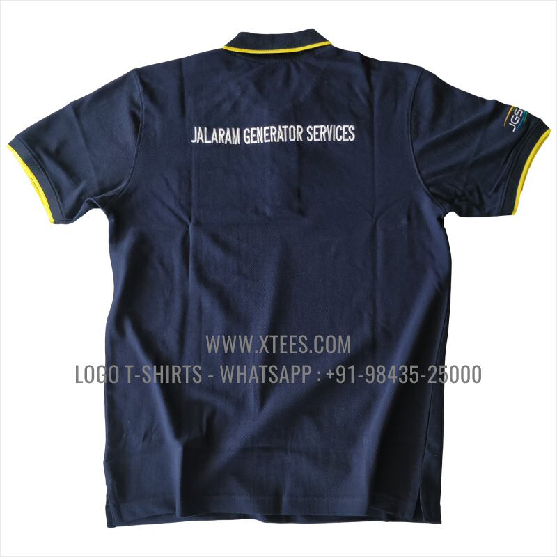 Tipping Collar Polo T-Shirt | 100% Cotton | 240 GSM Thick Pique Airtex Fabric | Navy | Logo Embroidery