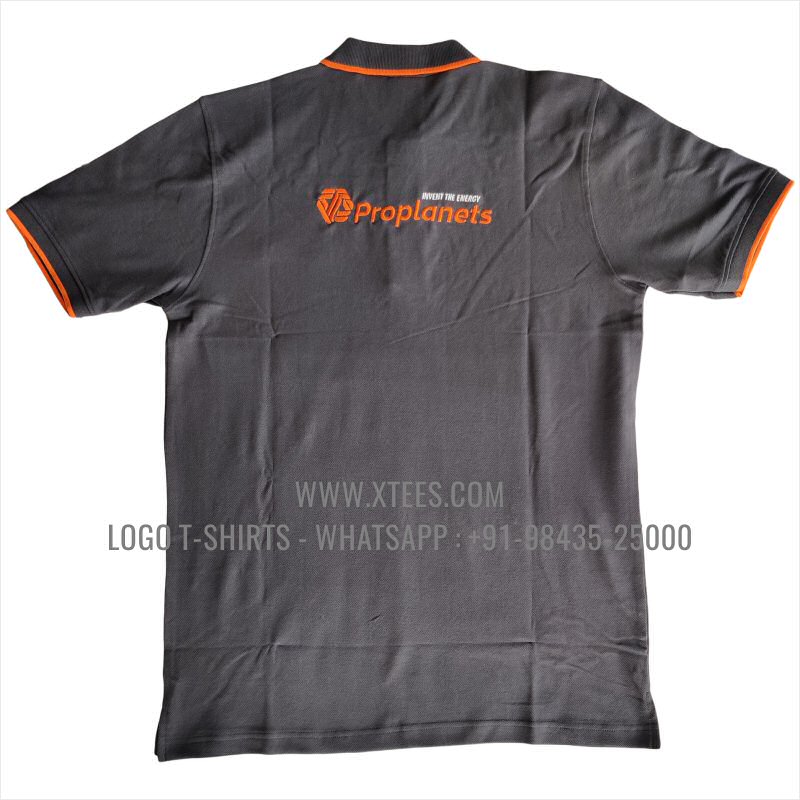 Tipping Collar Polo T-Shirt | 100% Cotton | 240 GSM Thick Pique Airtex Fabric | Dark Grey | Logo Embroidery