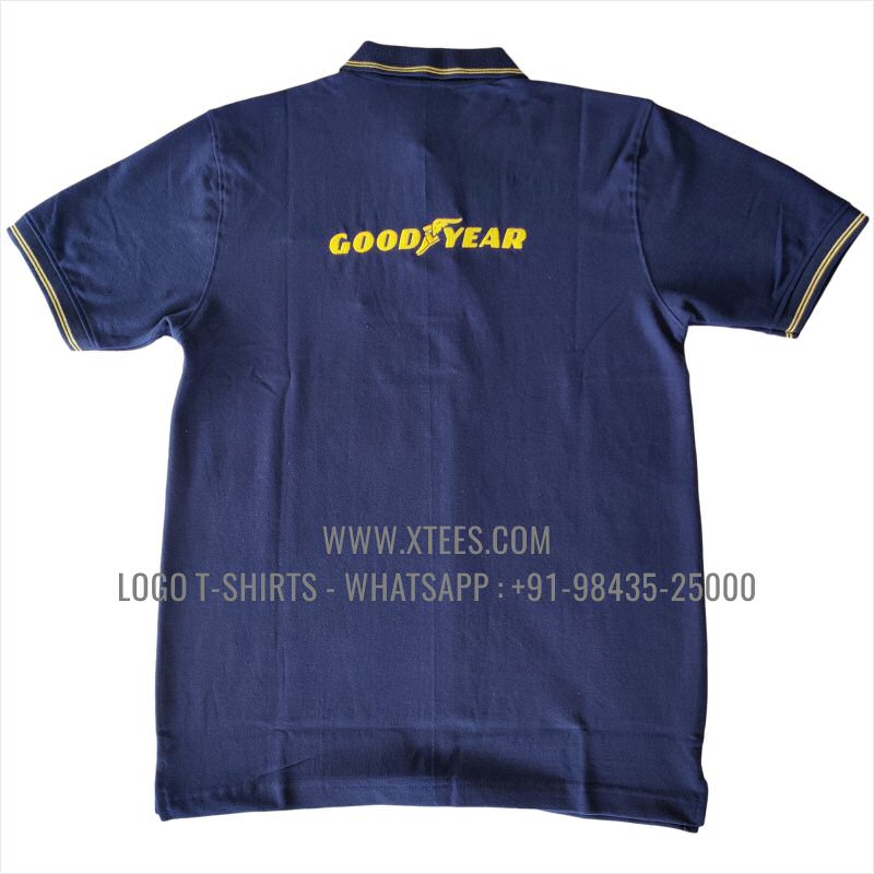 Tipping Collar Polo T-Shirt | 100% Cotton | 240 GSM Thick Pique Airtex Fabric | Navy | Logo Embroidery